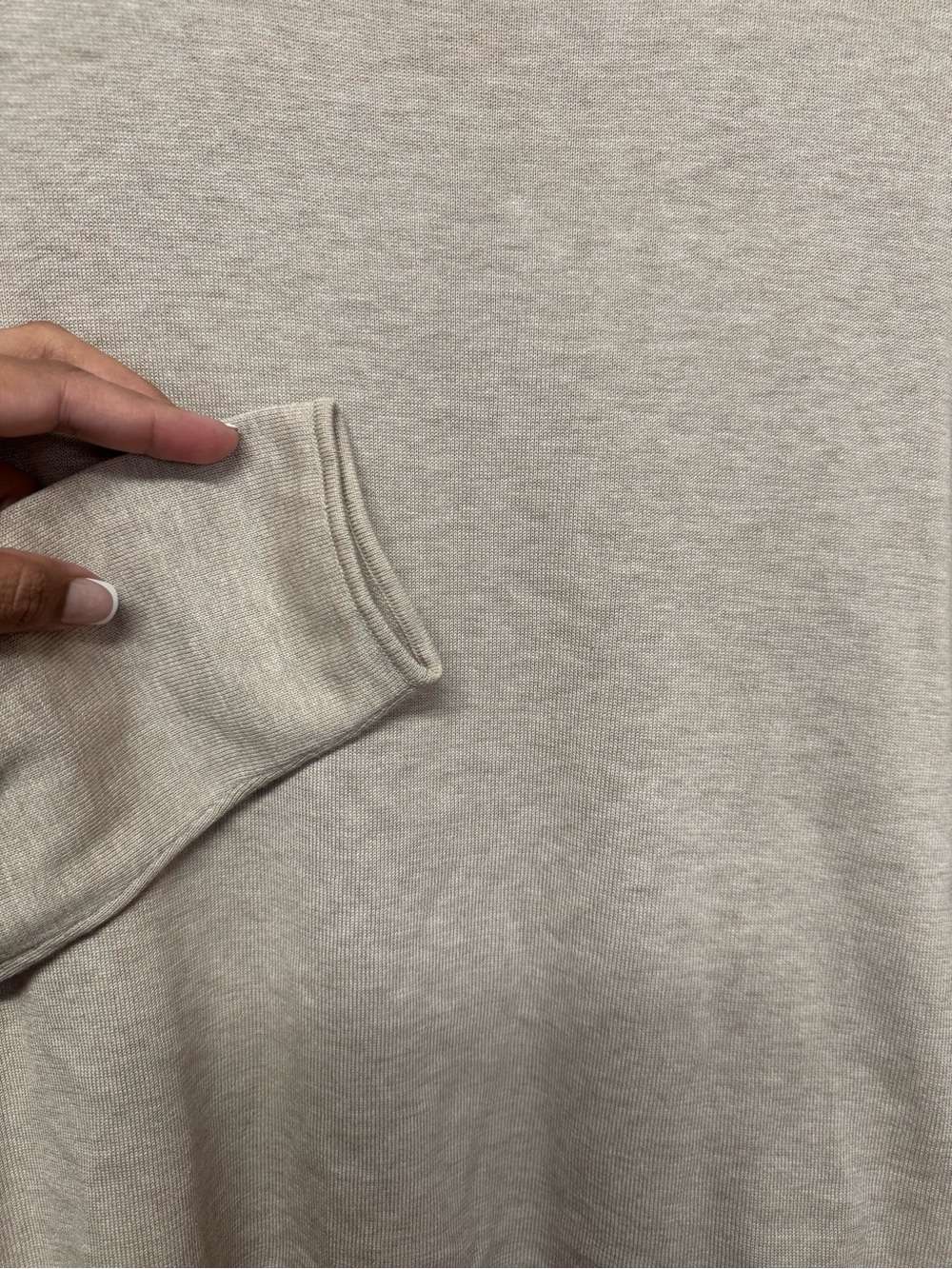 Garnet Hill Boxy Fit Sweater Silk Cotton Blend Slouchy Beige Oatmeal M Pullover - Picture 2 of 8
